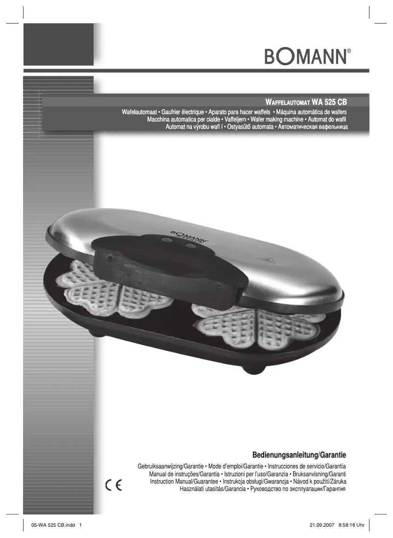 Page 1 of the manual User Manual Bomann WA 525 CB