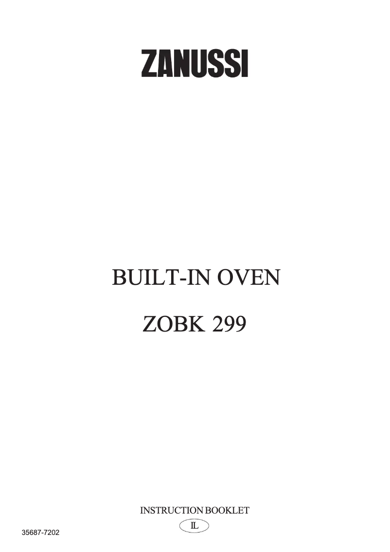 Image de la première page du manuel de l'appareil ZOBK299SX