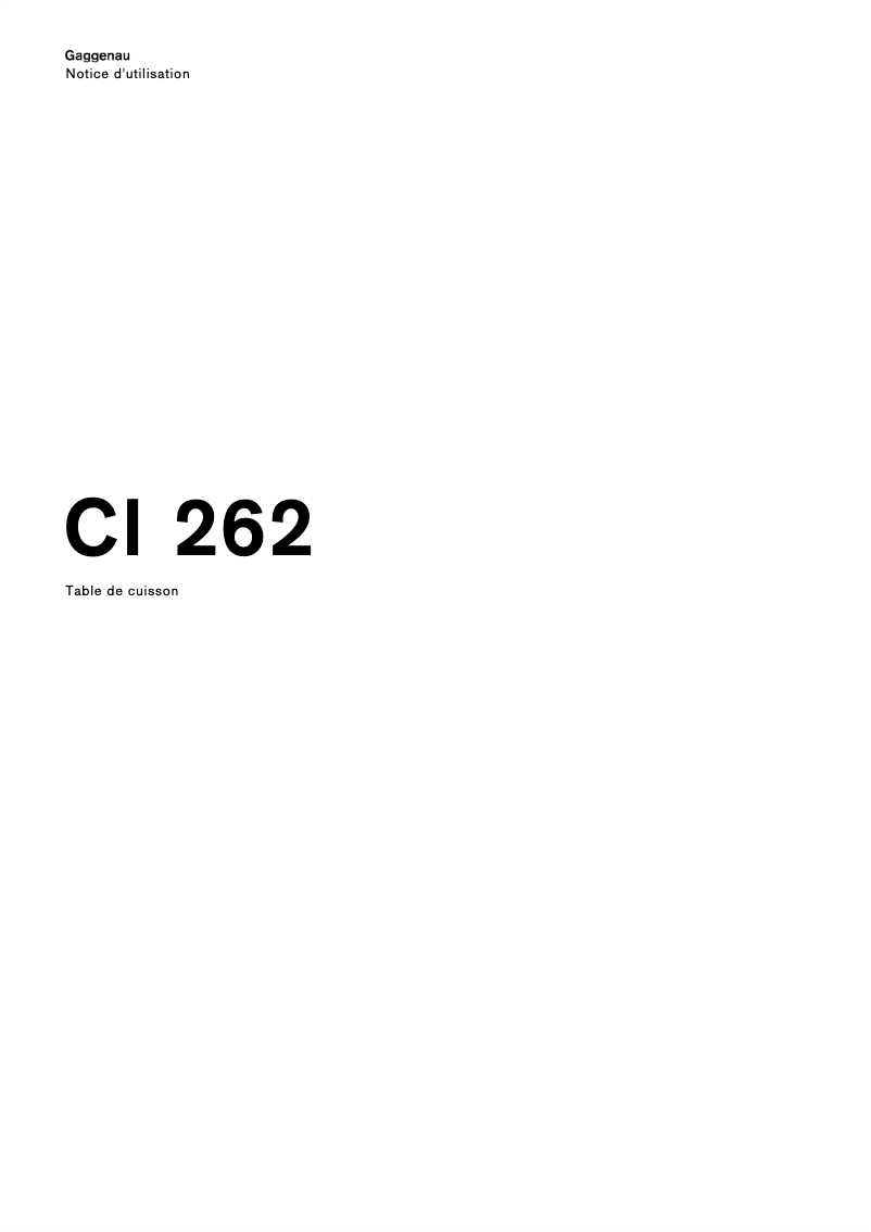 Image de la première page du manuel de l'appareil CI262104