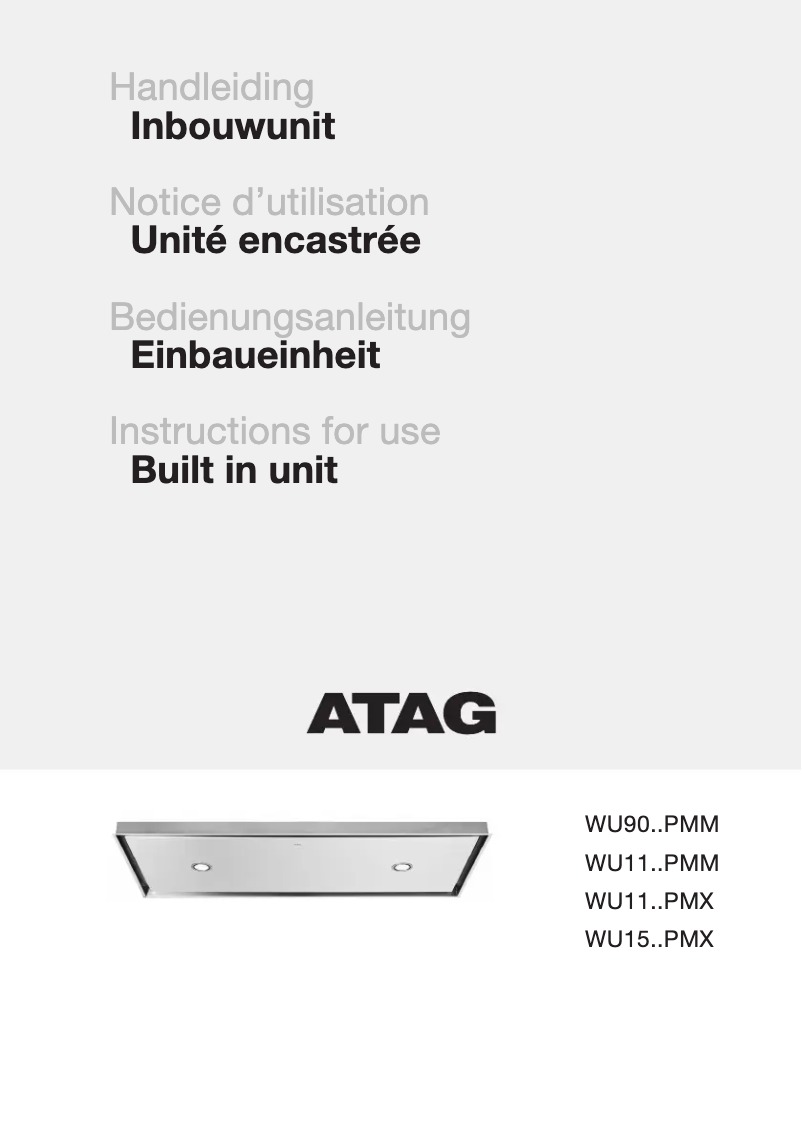 Page 1 de la notice Manuel utilisateur Atag WU9011PMM