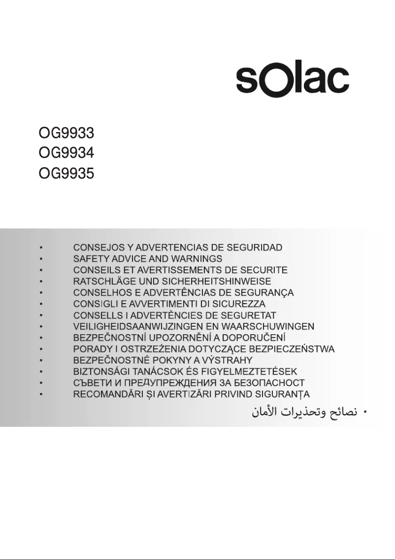 Page n°1 - Instructions de sécurité Solac Sculptural ME771