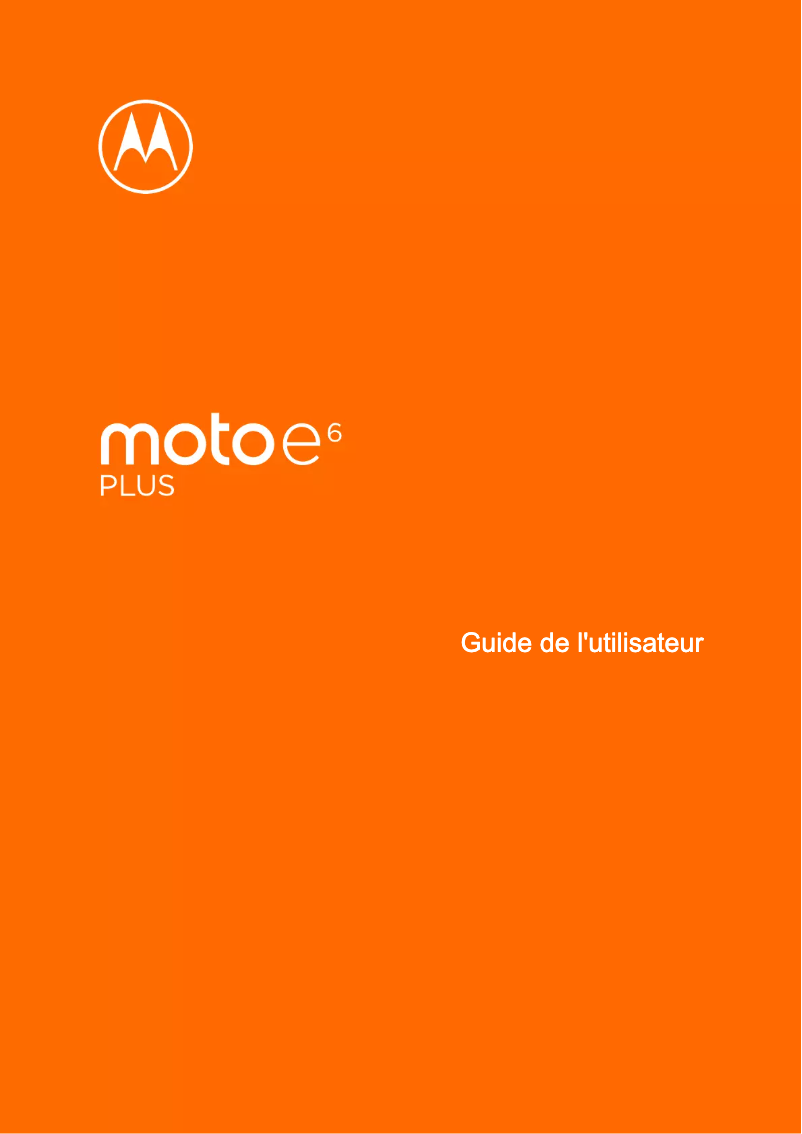 Image de la première page du manuel de l'appareil Moto E6 Play