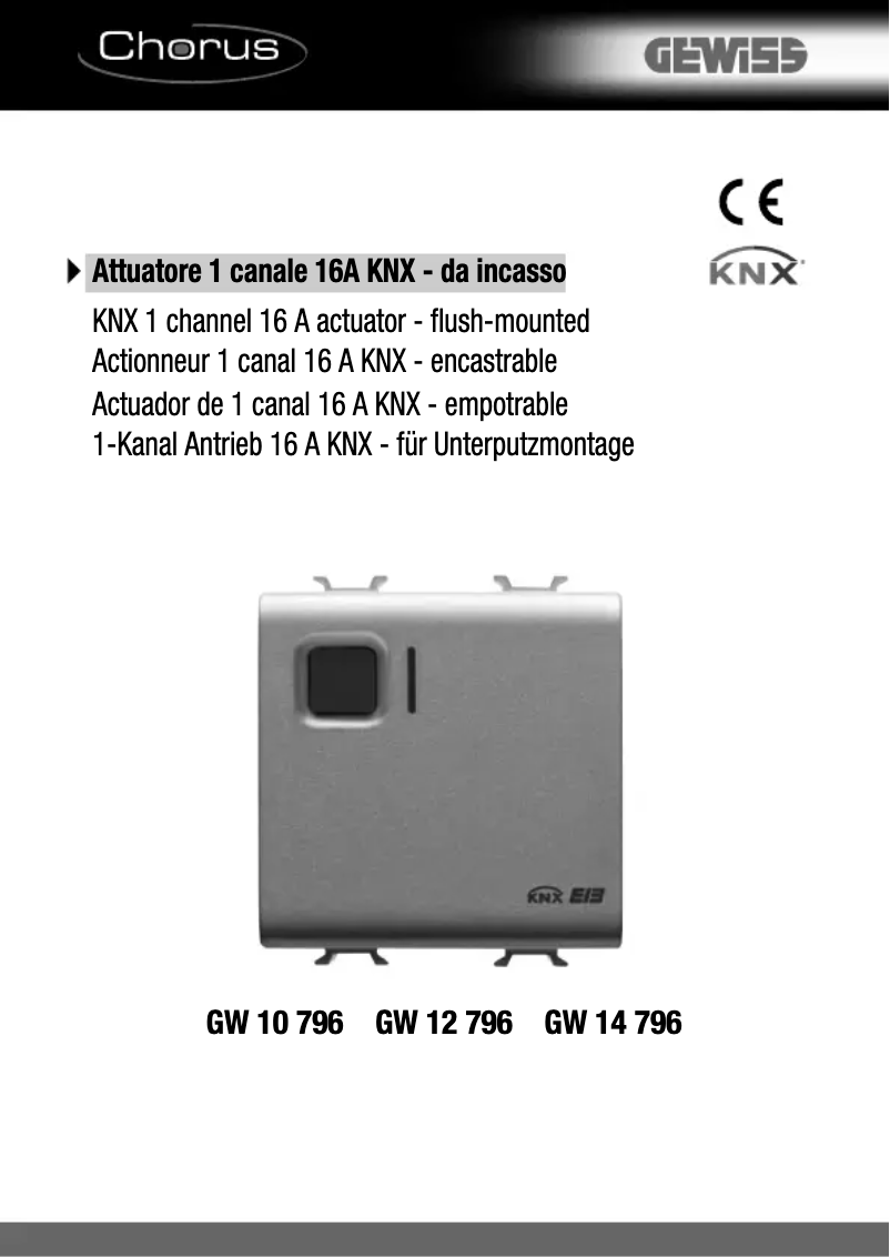 Página 1 del manual Manual de usuario Gewiss GW14796
