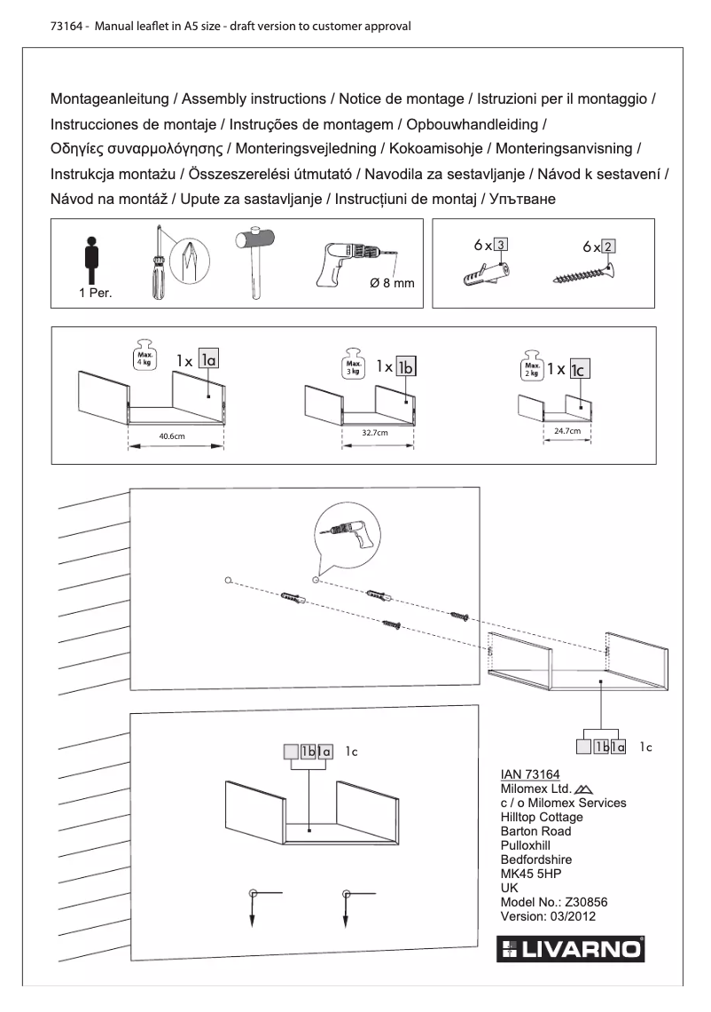 Image de la première page du manuel de l'appareil IAN 73164