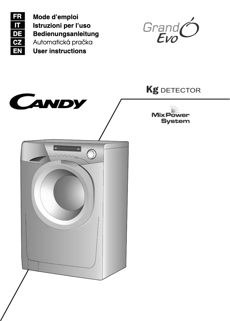 Page 1 de la notice Manuel utilisateur Candy EVO1673DW/1-S