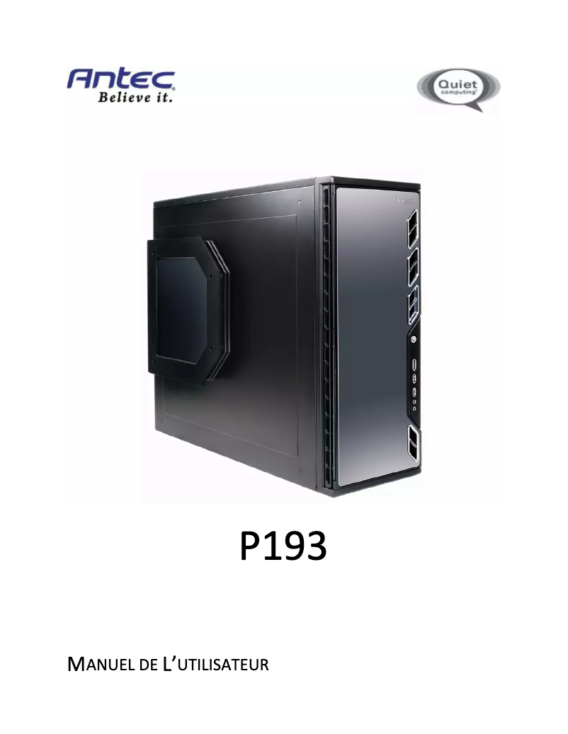 Page n°1 - Manuel utilisateur Antec 193 EU