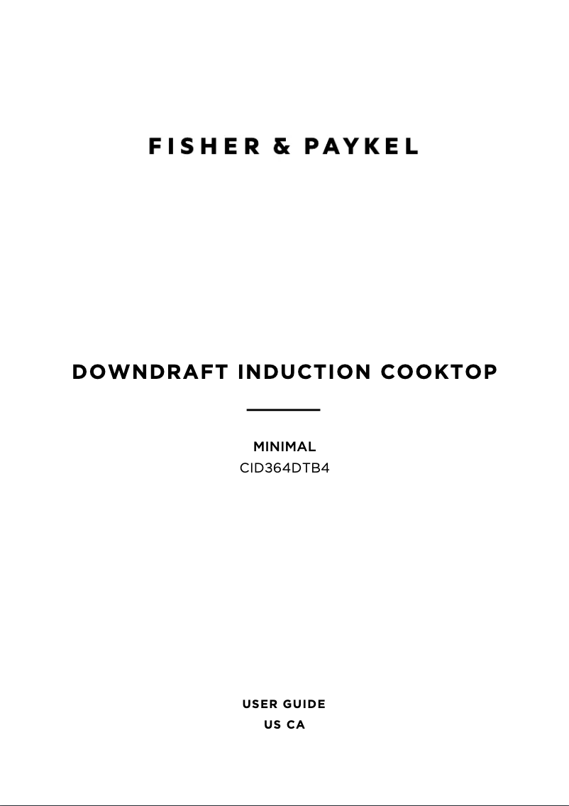 Page 1 de la notice Manuel utilisateur Fisher & Paykel CID364DTB4