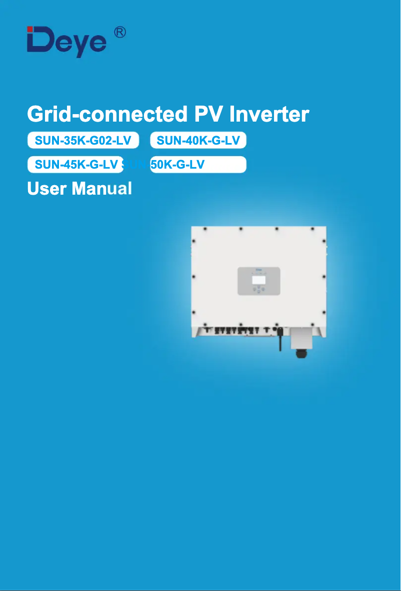 Page n°1 - Manuel utilisateur Deye SUN-45K-G02-LV