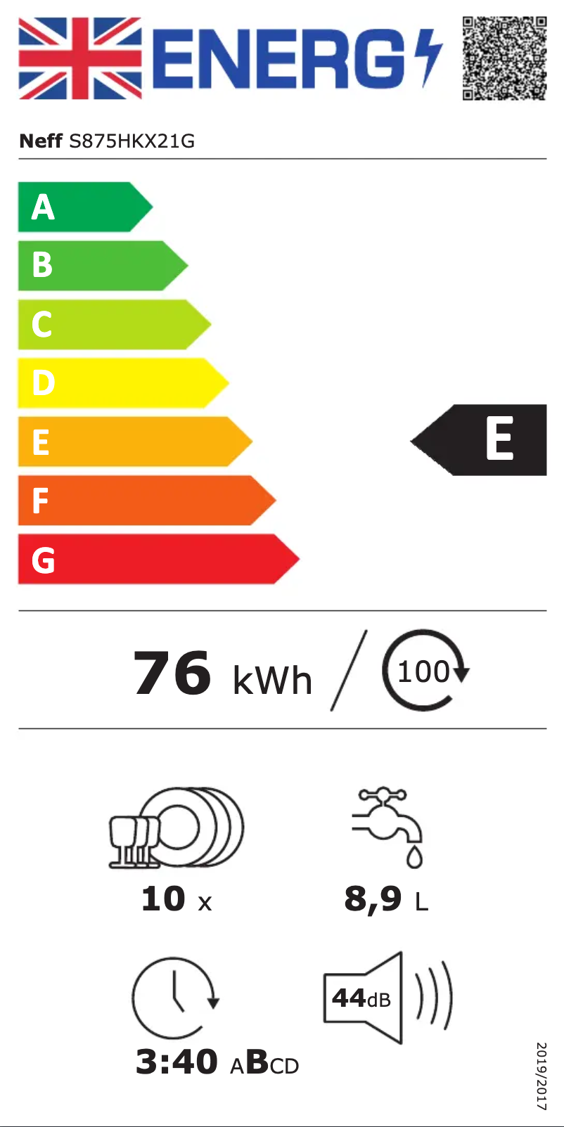 Page n°1 - Label énergétique Neff S875HKX21G