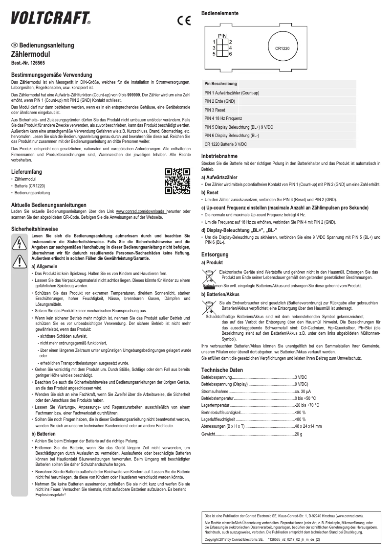 Page n°1 - Manuel utilisateur Voltcraft DCM 220W