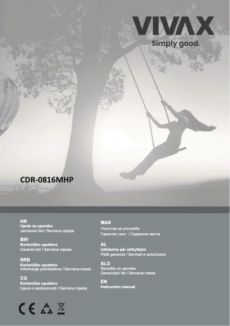 Page n°1 - Manuel utilisateur Vivax CDR-0816MHP