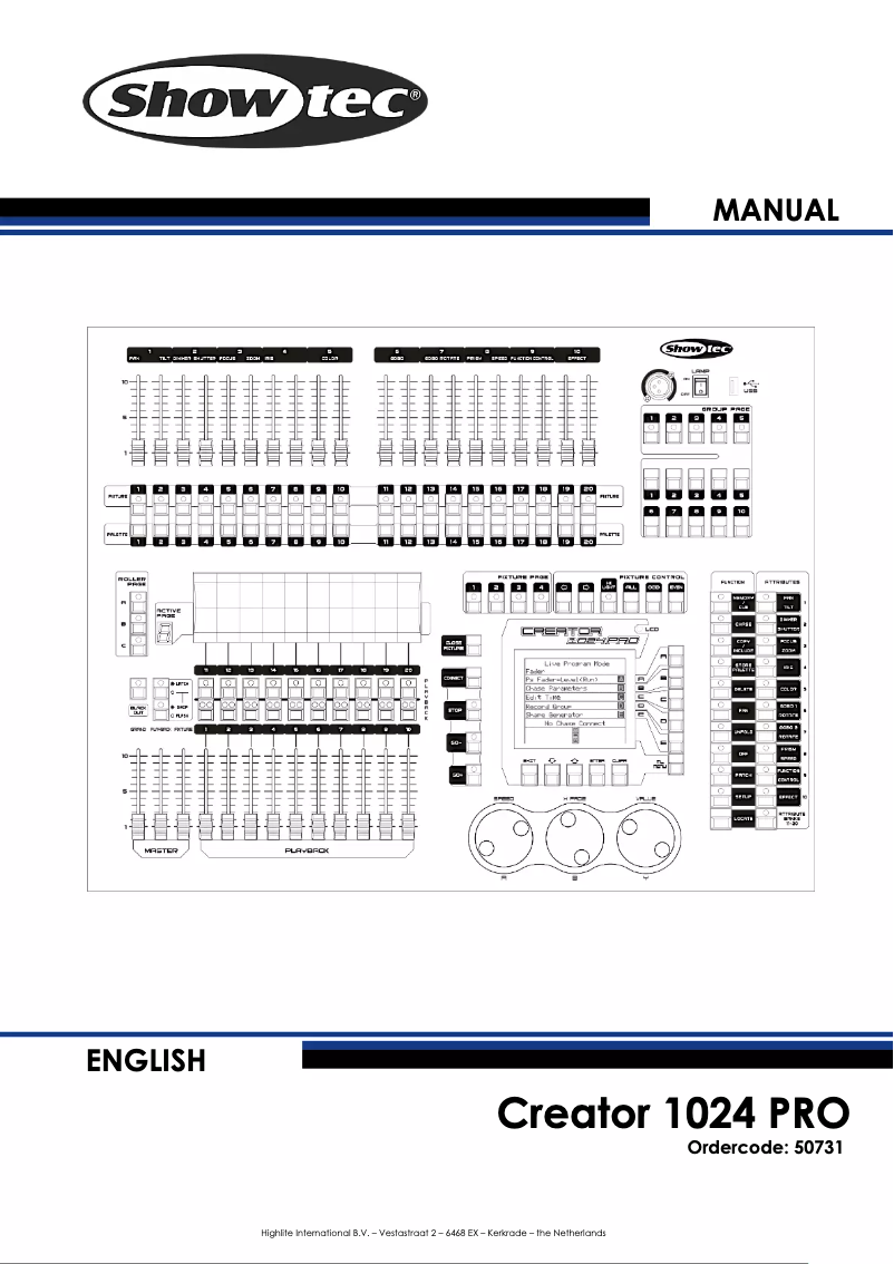 Image de la première page du manuel de l'appareil Creator 1024 Pro