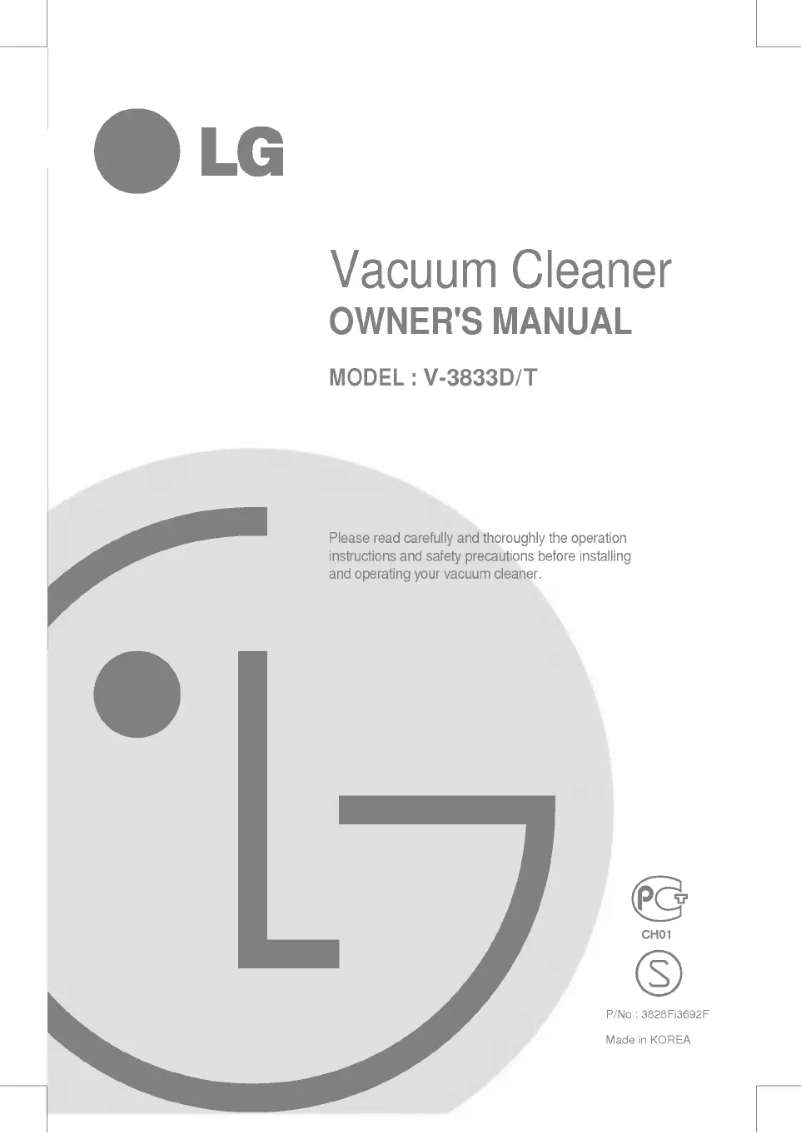 Page n°1 - Manuel utilisateur LG V-3833T