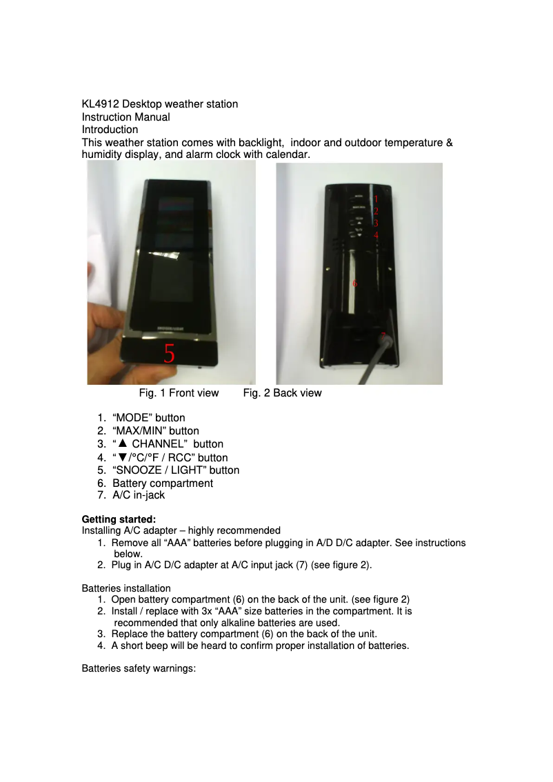 Image de la première page du manuel de l'appareil WS 6610