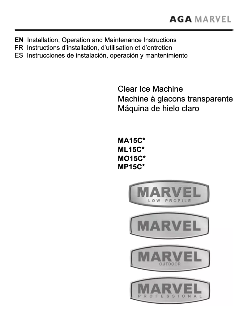 Page n°1 - Instructions / montage Marvel ML15CPG2RS