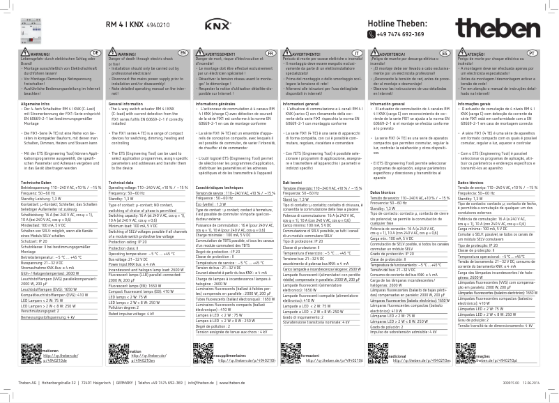 Image de la première page du manuel de l'appareil RM 4 I KNX