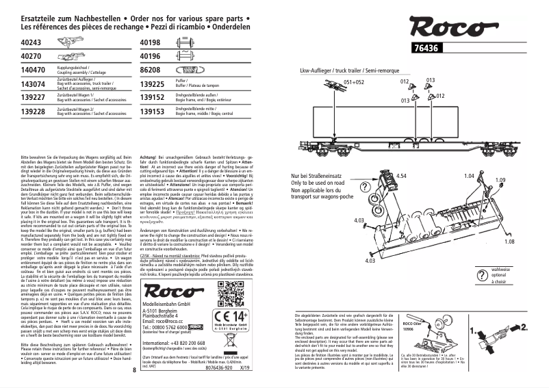 Page n°1 - Manuel utilisateur Roco 76436