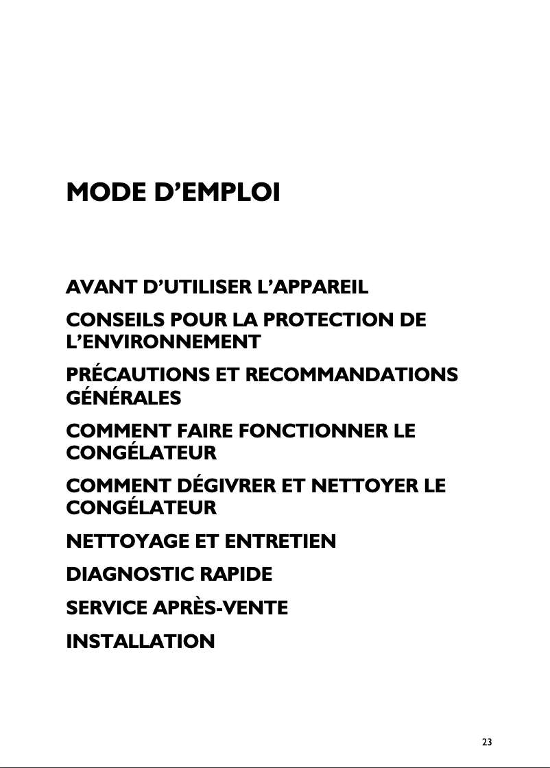 Page 1 de la notice Manuel utilisateur Laden CVT 163 AP