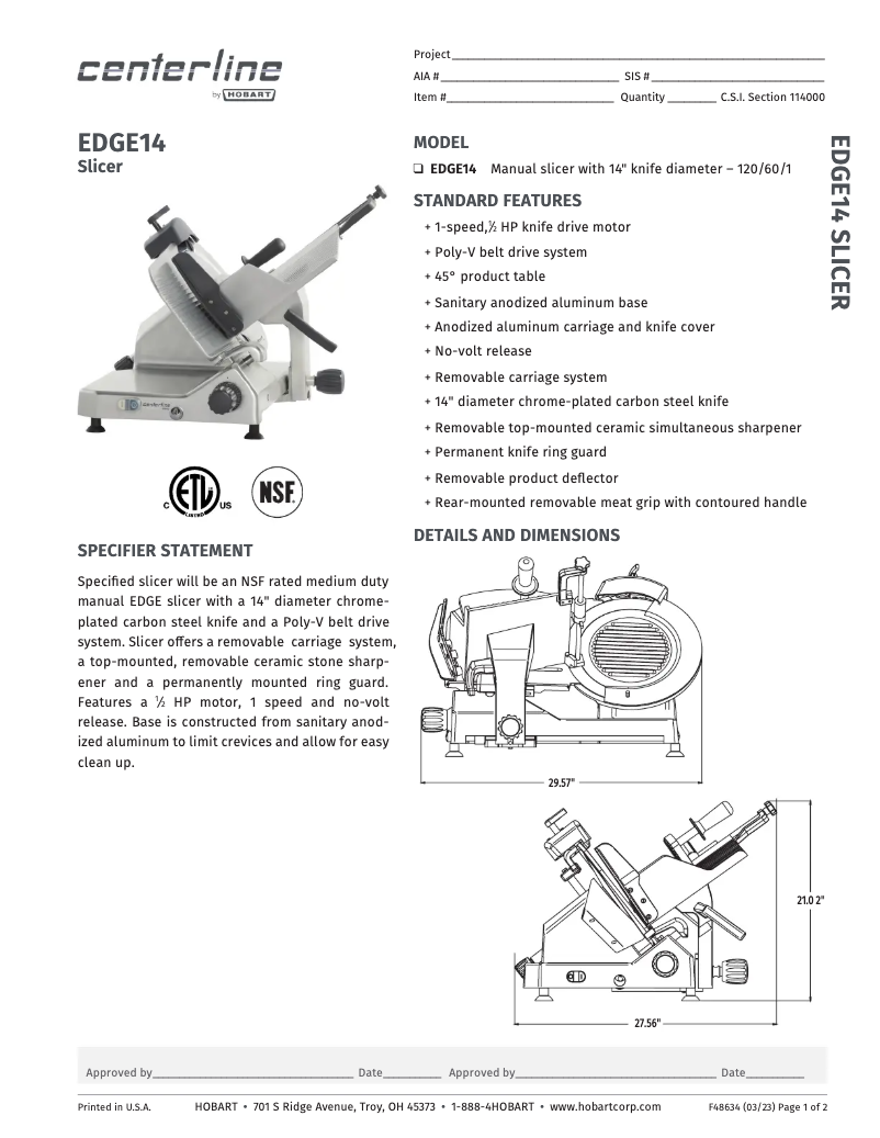 Image de la première page du manuel de l'appareil EDGE14