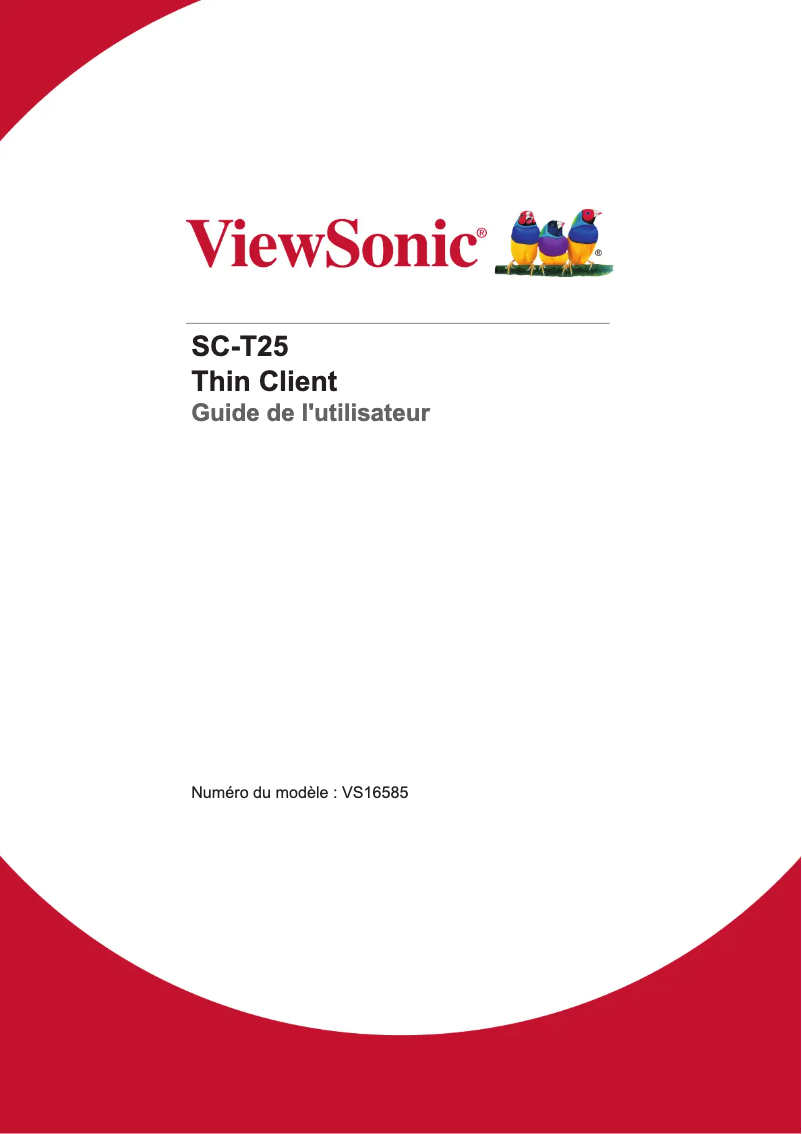 Page 1 de la notice Manuel utilisateur Viewsonic SC-T25