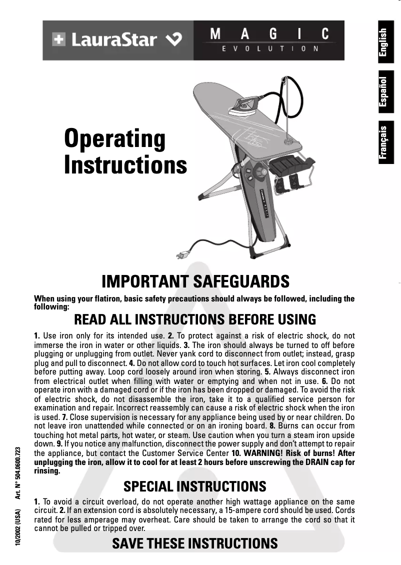 Página 1 del manual Manual de usuario Laurastar Magic Evolution