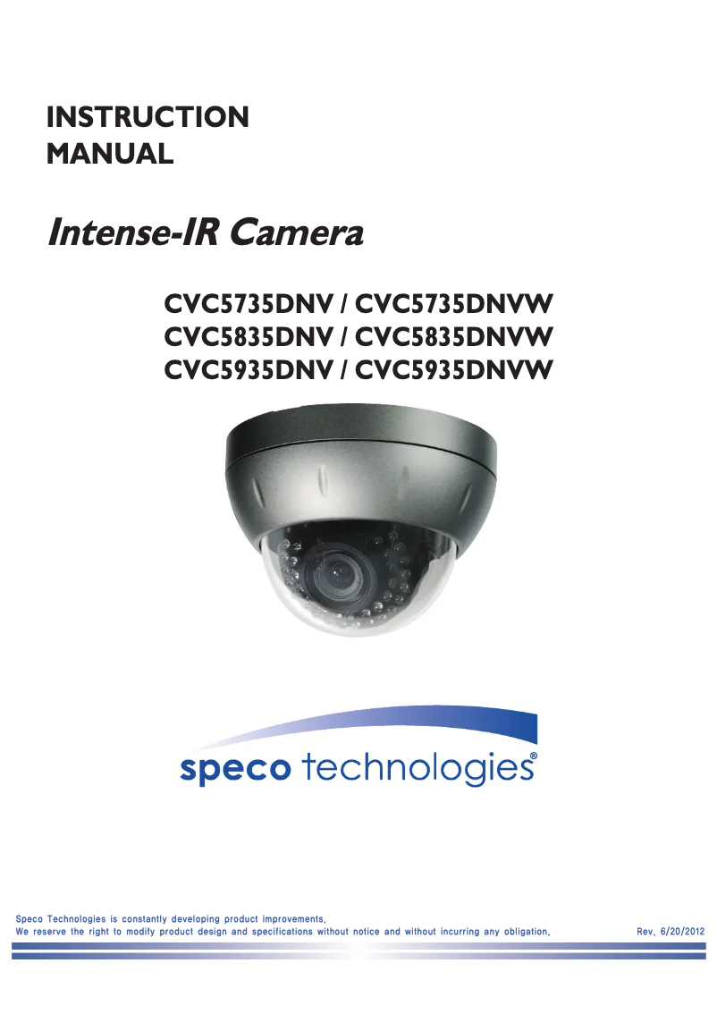 Page 1 de la notice Manuel utilisateur Speco Technologies CVC5735DNV