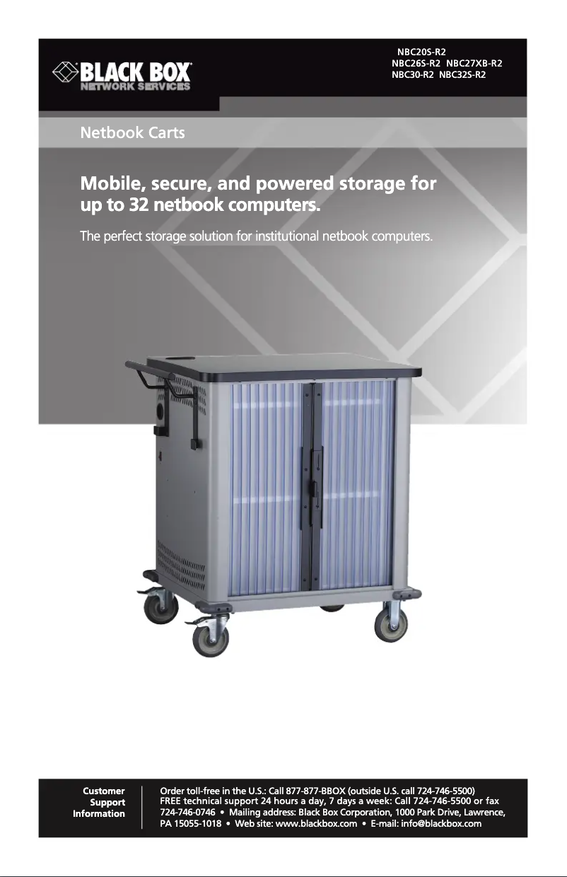 Page 1 de la notice Manuel utilisateur Black Box NBC20S-R2