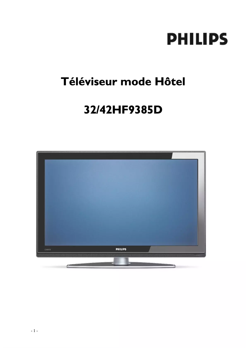 Page n°1 - Manuel utilisateur Philips 32HF9385D