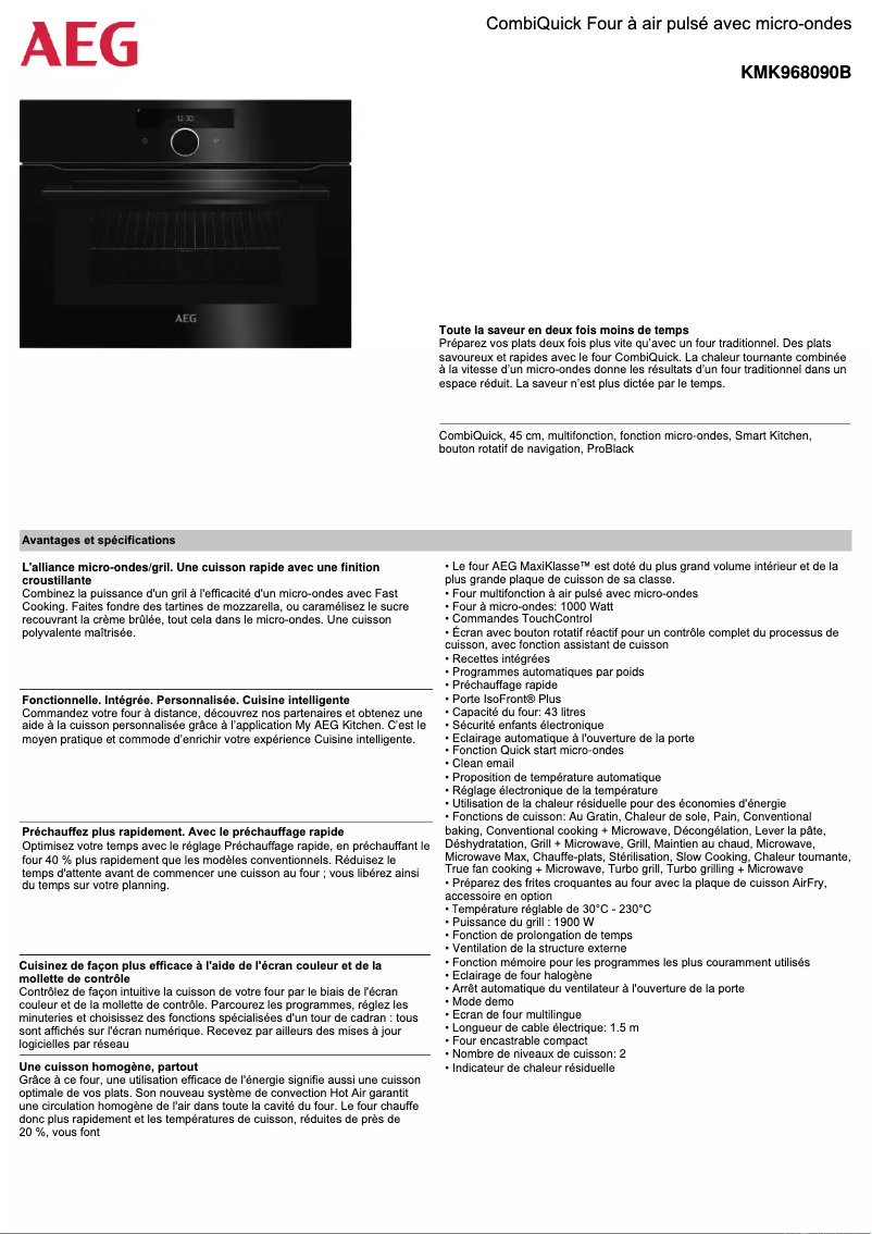 Image de la première page du manuel de l'appareil KMK968090B