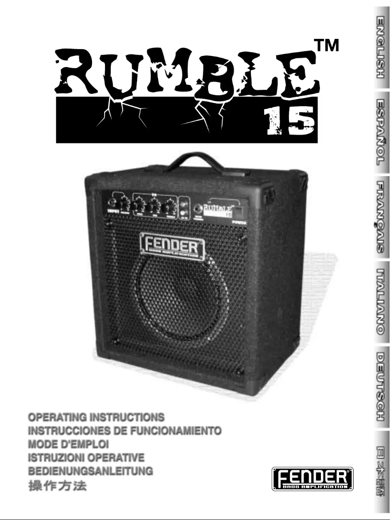 Página 1 del manual Manual de usuario Fender Rumble 15