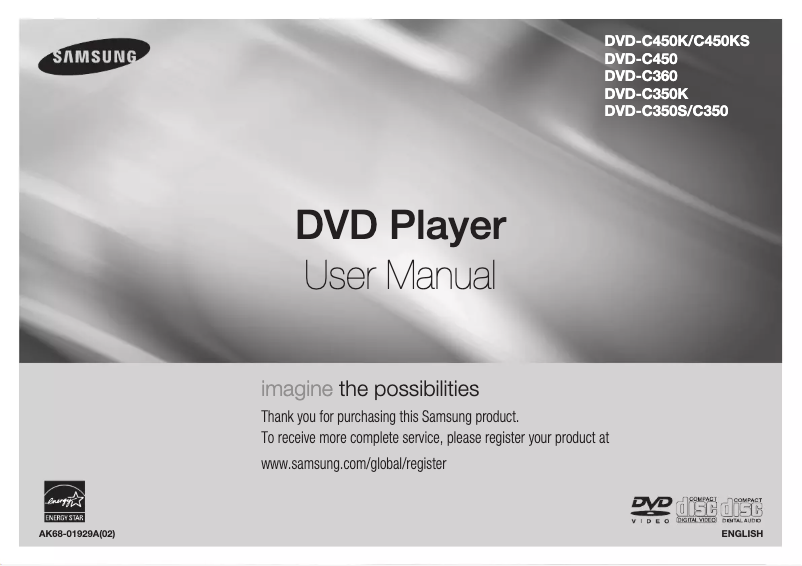 Page 1 de la notice Manuel utilisateur Samsung DVD-C350
