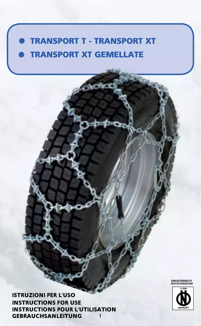 Page n°1 - Manuel utilisateur Weissenfels Transport XT