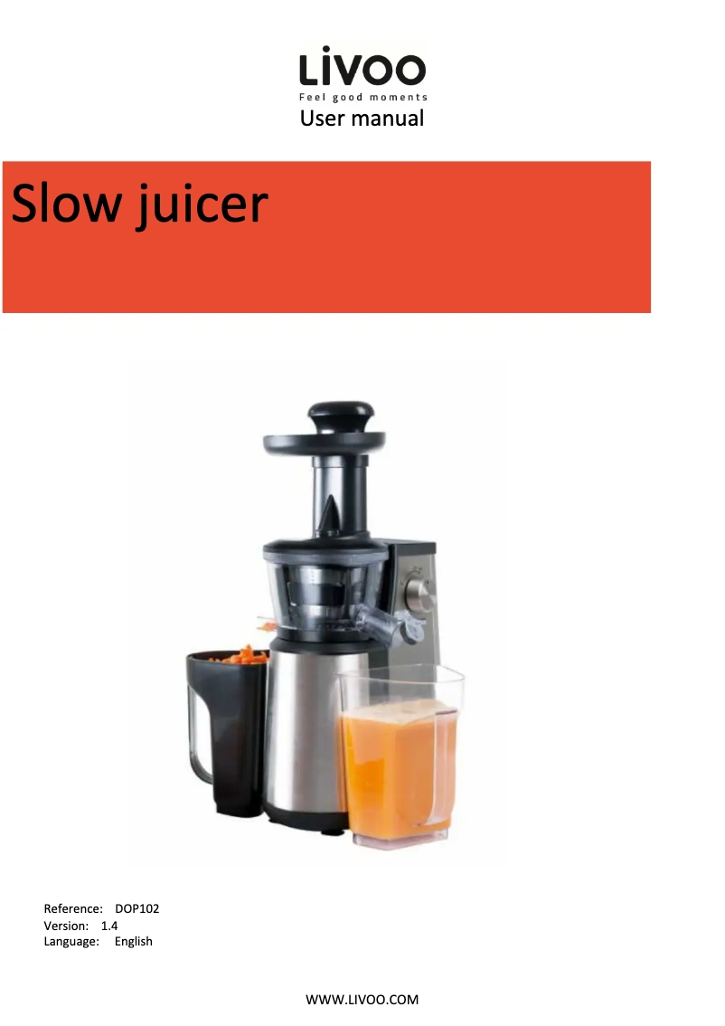 Page n°1 - Manuel utilisateur Livoo DOP102