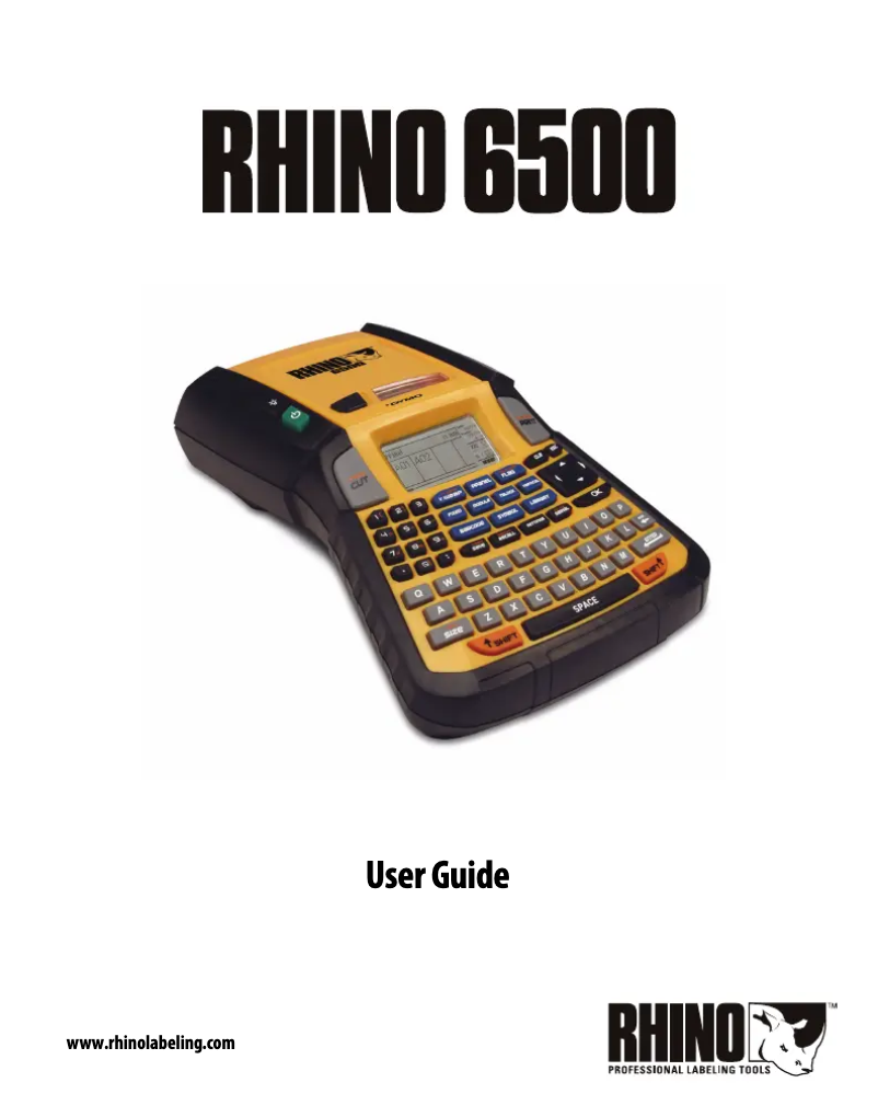Page n°1 - Manuel utilisateur Dymo Rhino 6500