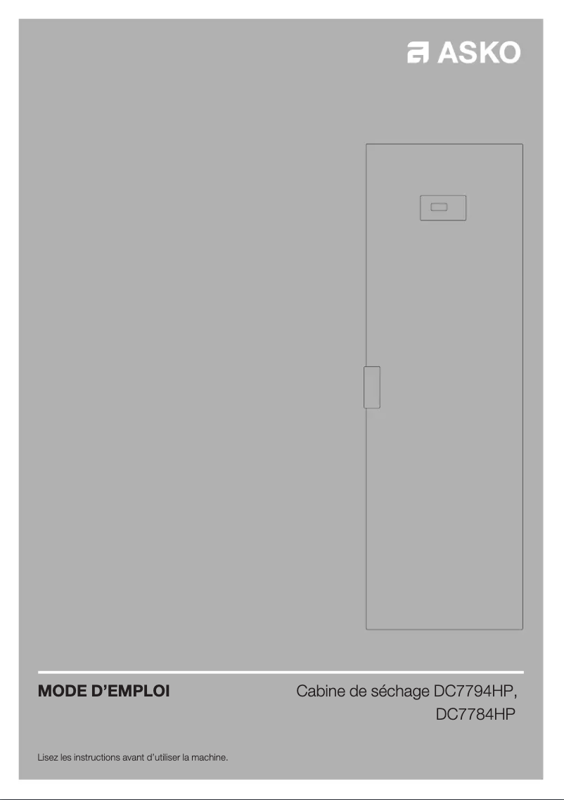 Page 1 de la notice Manuel utilisateur Asko DC7784HP.W