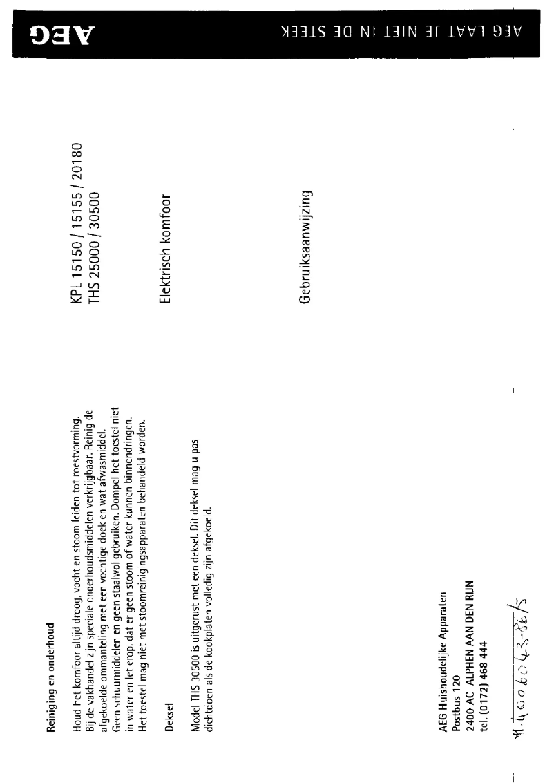 Image de la première page du manuel de l'appareil THS 30500