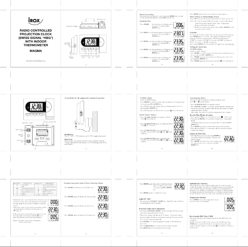 Page 1 de la notice Manuel utilisateur Irox MAGMA