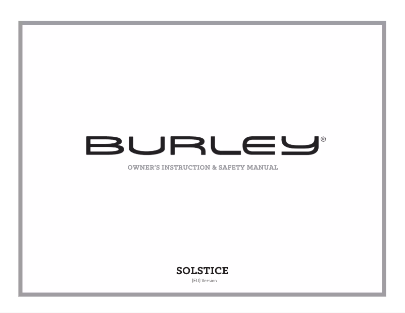 Page 1 de la notice Manuel utilisateur Burley Solstice