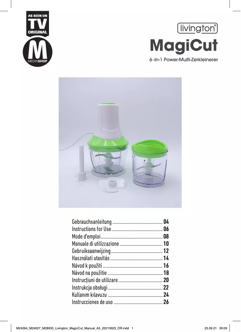 Image de la première page du manuel de l'appareil MagiCut