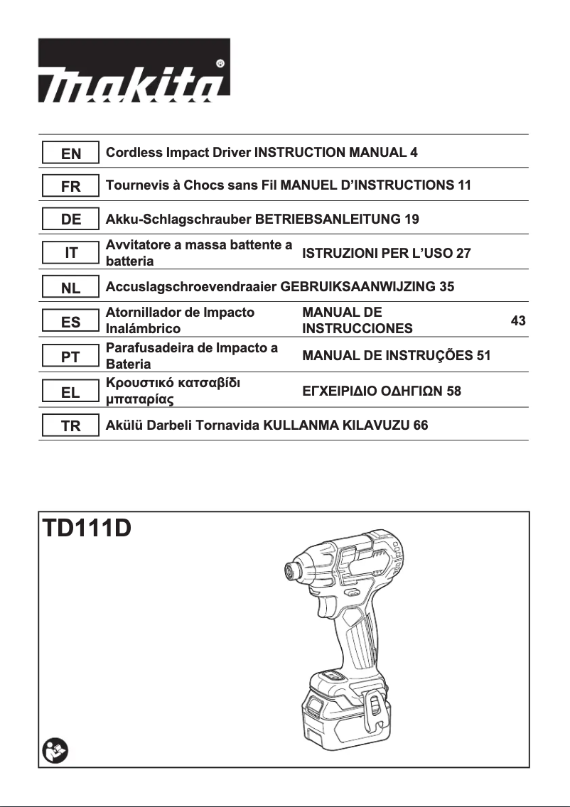 Page n°1 - Fiche technique Makita TD111DSAJ