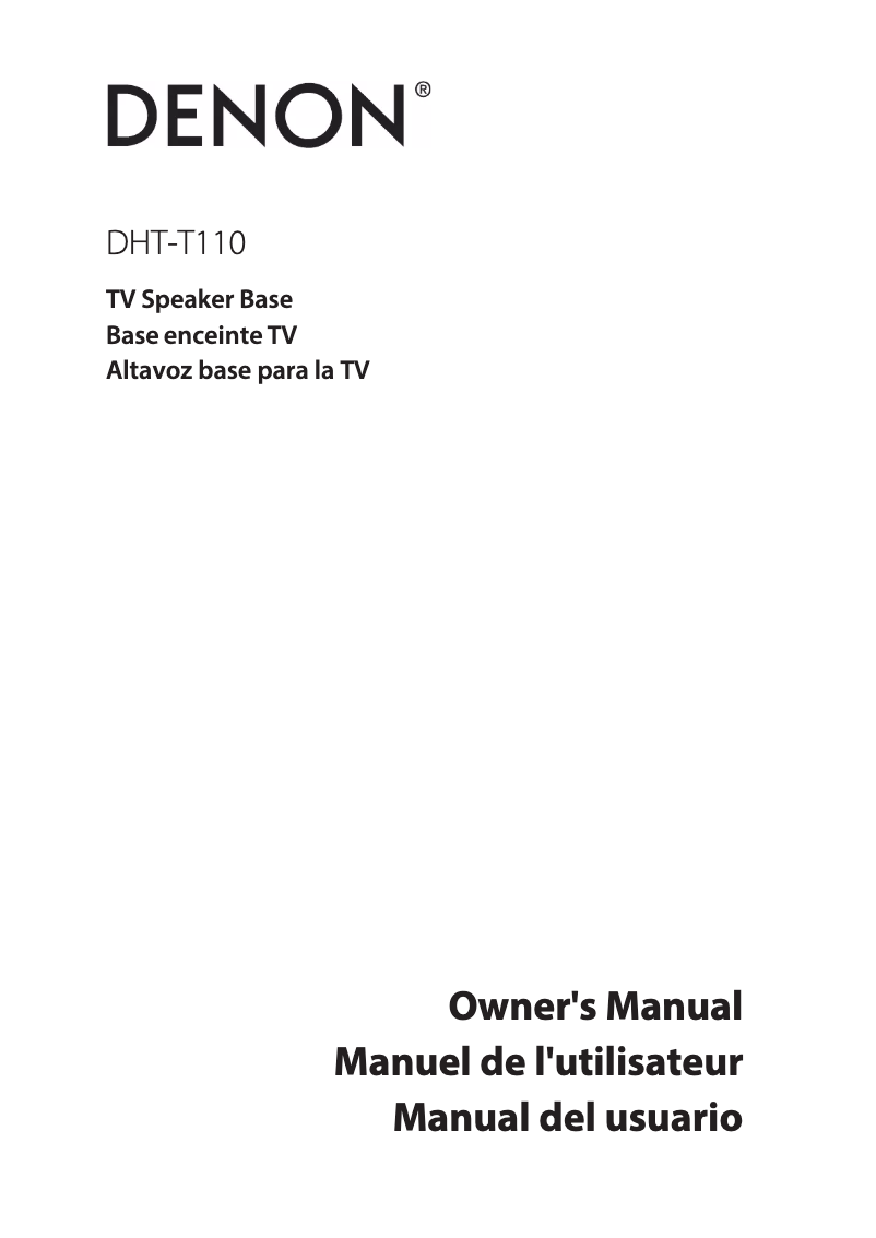 Page 1 de la notice Manuel utilisateur Denon DHT-T110
