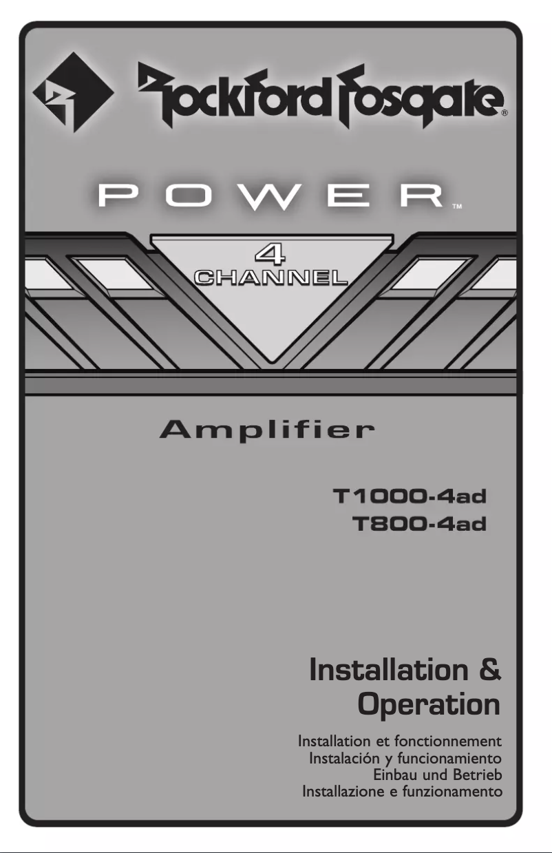 Page 1 de la notice Manuel utilisateur Rockford Fosgate Power T800-4ad
