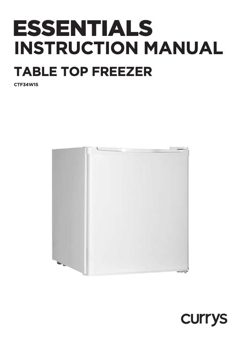 Page 1 de la notice Manuel utilisateur Currys Essentials CTF34W15