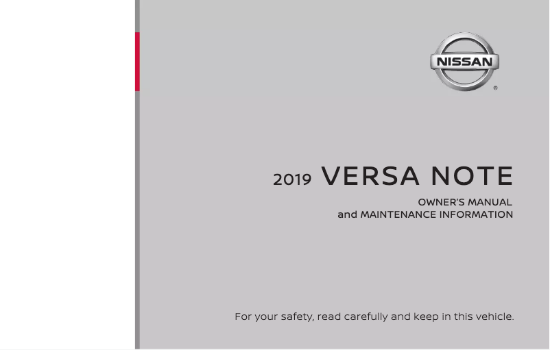 Page n°1 - Manuel utilisateur Nissan Versa Note (2019)