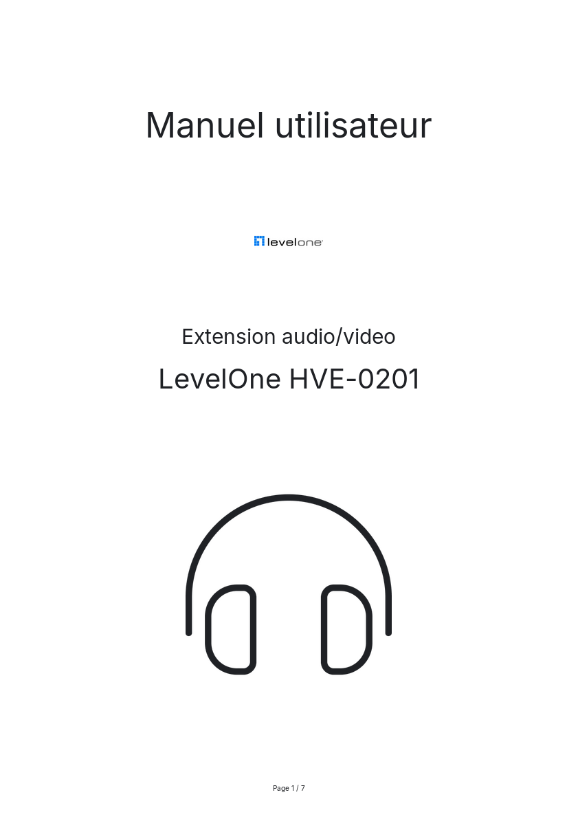 Image de la première page du manuel de l'appareil HVE-0201