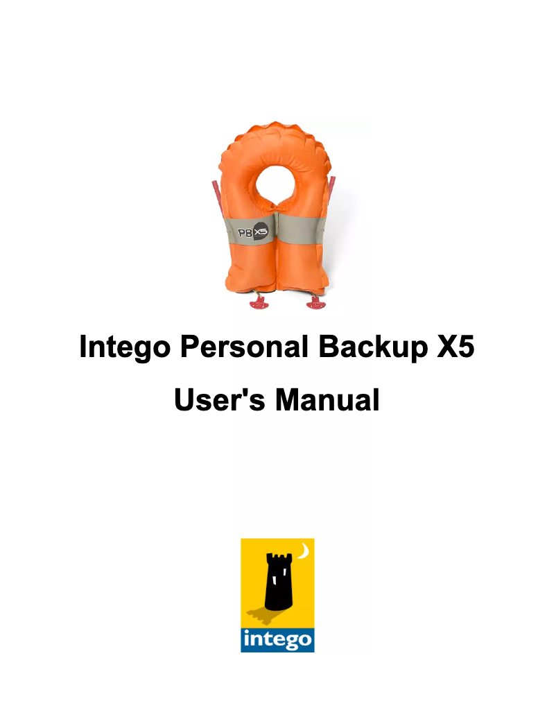 Page n°1 - Manuel utilisateur Intego Personal Backup X5