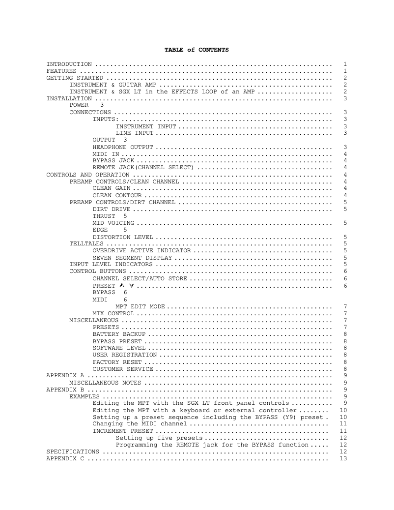 Page 1 de la notice Manuel utilisateur ART SGX LT