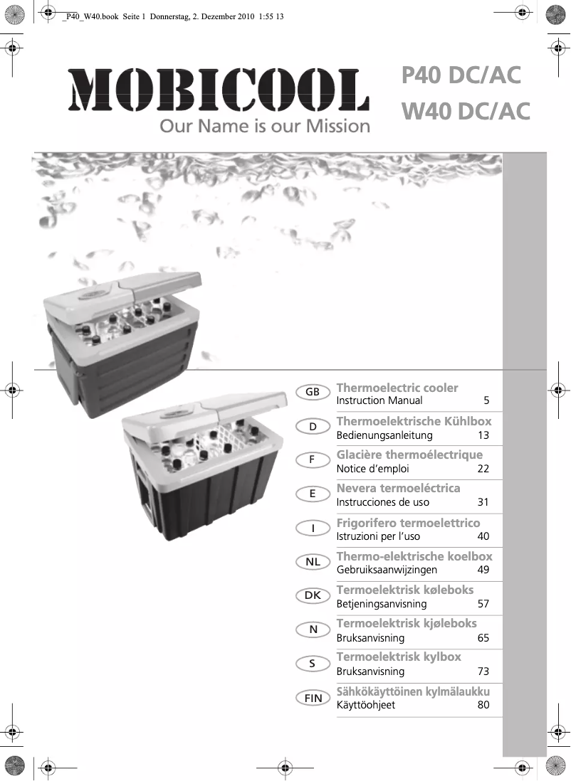 Image de la première page du manuel de l'appareil W40 AC/DC
