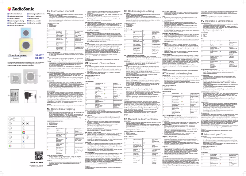 Page 1 de la notice Manuel utilisateur AudioSonic SK-1539