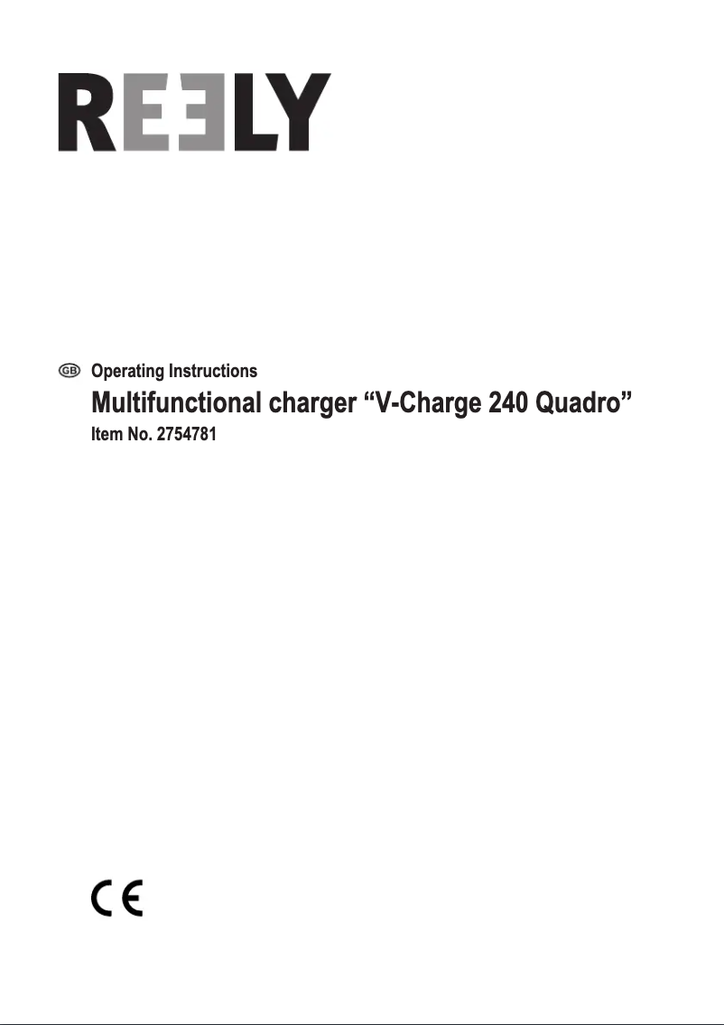 Page n°1 - Manuel utilisateur Reely V-Charge 240 Quadro